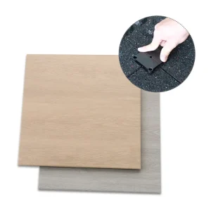 PVC Composite Rubber Mat with Wood Grain Surface for Home Gym and Studio Flooring