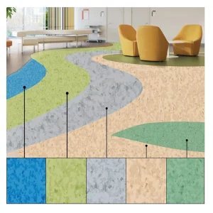 PVC Homogeneous Vinyl Flooring Fireproof Eco-Friendly Antibacterial Anti-Slip Commercial Use Schools Hospitals Offices