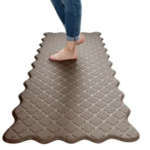 PVC Kitchen Bathroom Floor Mat Non-Slip Oil-Resistant Thickened Waterproof Checkered Pattern Modern Minimalist Rug