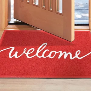 PVC Non-Slip Waterproof Rubber-Backed 71×47 Front Door Mat with Letter Pattern