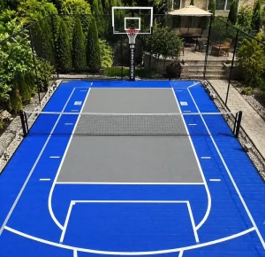 PVC Outdoor Sports Flooring Tiles UV Resistant Anti-Oxidation Interlocking Modular Anti-Slip Basketball Court Custom Logo