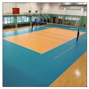 PVC Professional Volleyball & Basketball Mat 6.0mm High Density Eco Friendly Indoor Surface Easy Installation BWF Standard