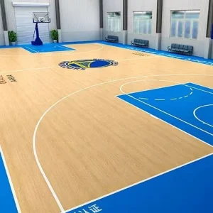PVC Sports Flooring Roll Non-slip Indoor Gym Vinyl Floor for Basketball Pickleball Court Waterproof