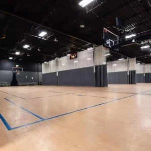 PVC Sports Vinyl Laminate Flooring with Wood Pattern Anti Slip & Shock Absorption for Basketball Court