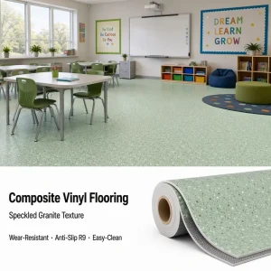 PVC Vinyl Flooring Roll 2.0mm Class 34 B1 Fireproof T Wear Layer Factory Direct Supply OEM ODM Custom