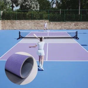 PVC Vinyl Pickleball Flooring Roll Mat Acrylic Surface for Indoor and Outdoor Non Slip Waterproof Adhesive Installation