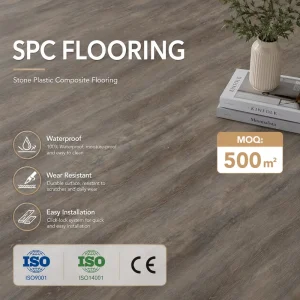 PVC Vinyl SPC Flooring, Waterproof, Sound Insulation, Durable, 12mm 14mm, Commercial