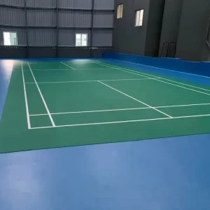 PVC Vinyl Sponge Indoor Sports Flooring Roll Adhesive Waterproof Eco Friendly Court Basketball Badminton Sports Court Flooring
