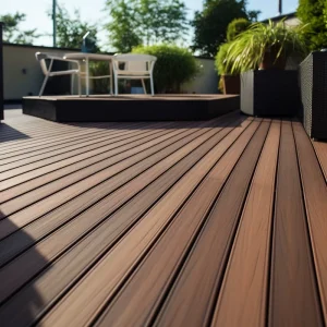 PVC WPC Decking Solid Composite Wood Outdoor Flooring with Brushed Technique Plastic PVC Wood Piso
