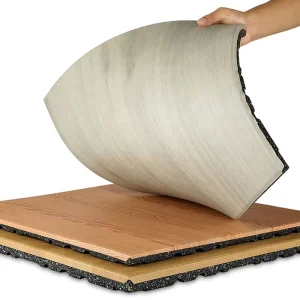PVC Wood-Pattern EPDM Rubber Gym Floor Tiles