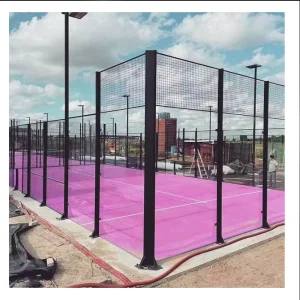 Padel Professional Reinforced Construction Anti Rust Outdoor Indoor Use Double Paddle Tennis Court