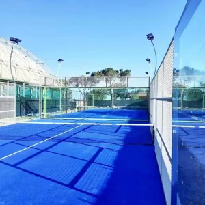 Padel Tennis Court Artificial Grass Surface Flooring Artificial Turf and Chain-link Fence with LED Lights Court Equipment