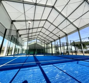Panoramic Padel Court With Fixed Roof All Weather Covered Paddle Tennis Court Cancha De Padel Outdoor Sports Court CE Certified