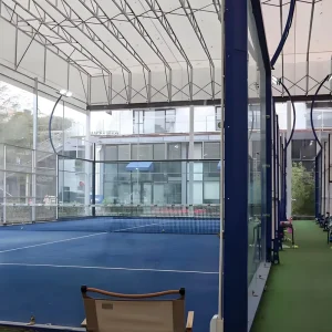 Panoramic Tempered Glass Outdoor High Performance Padel Tennis Court with Steel Frame 20m X 10m 12mm Thick Glass