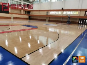 Parallel Double-Ribbed Solid Maple Wood Indoor Sports Flooring with High Loading Capacity