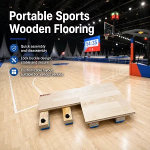 Patented FH Brand FH PDLOCK Model Eco Friendly Durable Portable Snap Interlocking Hardwood System Rapid Installation Court