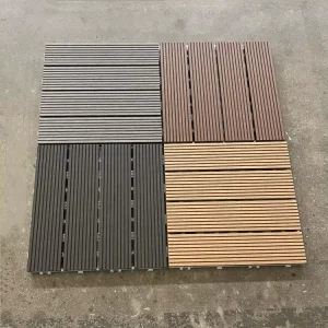 Patio 60 X 30 Decking Tiles Anti Slip Outdoor Interlocking Plastic Deck Tiles Stone WPC Wood Floor