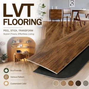 Peel and Stick Floor Tile Luxury PVC Plank Modern Interior DIY Renovation Bedroom Living Room Commercial