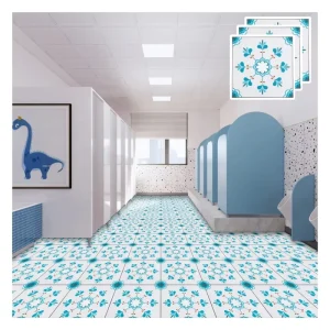 Peel and Stick Tiles Pvc Floor Stickers Waterproof Luxury Vinyl Flooring Plastic Flooring Tiles for Toilet Decoration