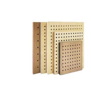 Perforated Wood Sound Absorbing Ceiling Panels For Hotel Office Recording Studio