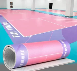 Pickleball Court Anti slip 3mm Modern Vinyl Roll Eco Friendly Fire Resistant 5+ Year Warranty Multi Sport Outdoor Flooring