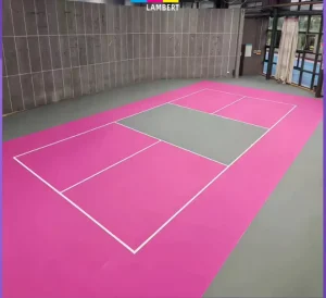 Pickleball Court Flooring, Customizable Indoor Roll-Up Plastic Sports Floor with Outdoor Floating Mat Design