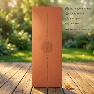 Pilates Yoga Mat Non Slip Nature Rubber 0.5cm Thick Lightweight Eco Friendly Foldable Carrying Strap & Bag Durable