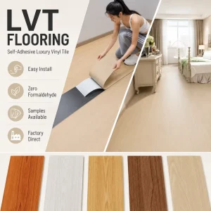 Piso Pvc Autoadhesivo Luxury Vinyl Tile Oak Grain Scratch Resistant Glue Down Commercial Residential Manufacturer