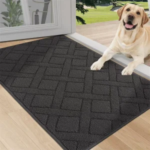 Plain Tufted Non-Slip Absorbent Dirt-Resistant Entrance Floor Mat Low-Profile Washable PET Front Doormat