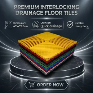 Plastic Floor Tiles Anti-Slip Waterproof Interlocking Design for Indoor Use for Car Wash Car Shows Applications