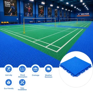 Plastic Floor Tiles Interlocking Sports Flooring for Indoor Football Basketball Court and Gym Flooring