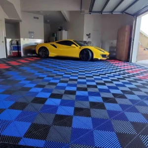 Plastic Garage Floor Tiles Drainage Interlocking Flooring Tile with Click Lock System for Washing Shop