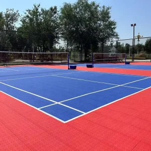 Plastic Interlocking Floating Floor Tiles 12.7mm Thick Eco Friendly Shock Absorption Court Flooring for Volleyball Basketball