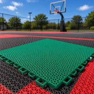 Plastic Interlocking Floor Tiles for Basketball Badminton & Tennis Courts Eco Friendly Outdoor Sports Flooring