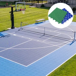 Plastic Outdoor Basketball Court Tiles Classic Open Grid Texture Interlocking Flooring Tiles for Basketball Pickleball Court