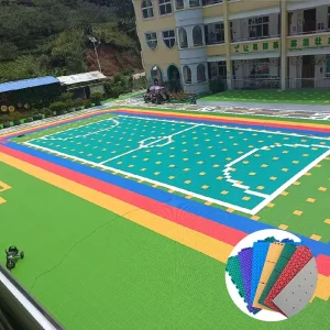 Plastic PP Interlocking Anti Slip Eco Friendly Outdoor Basketball Badminton Court Floor Tiles Easy Installation 18mm Thick 5 7