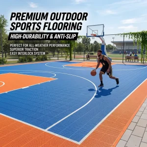 Plastic Sports Flooring for Tennis and Table Tennis Courts with Shock Absorption