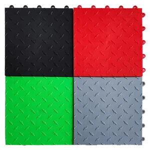 Plastic Vinyl Flooring Tiles with Waterproof Click Lock Installation for Garage Indoor Use