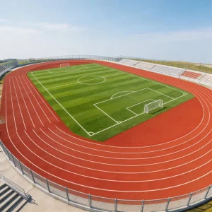 Plastic Wet Pour Breathable PU Synthetic Running Track with Shock Absorption, 13mm