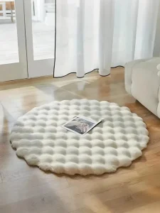 Plush Non Slip Floor Mats Fluffy Rabbit Hair Large Living Room Brown Color Area Rug