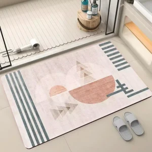 Polyester Easy-clean Dirt-resistant Water- and Oil-absorbent Non-slip Cushioned Area Bath Mat