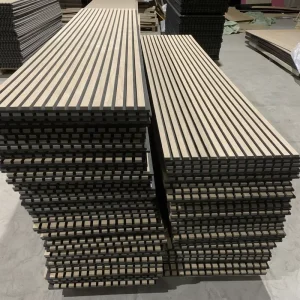 Polyester Fiber Acoustic Panels Modern Design Sound Absorbing Waterproof Slat Wall Curved Tambour Panels Hospital Dining Hotel