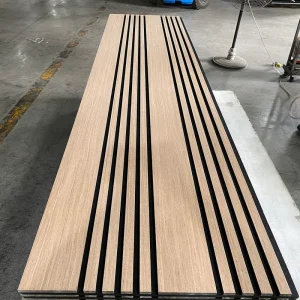 Polyester Fiber Wood Strip Acoustic Panel Noise Reduction Wooden Slat Panel for Building Decoration in China