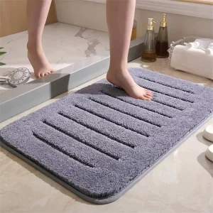 Polyester Microfiber Tufted Machine Washable Fluffy High Pile Bath Mats Non-Slip Soft Home Hotel Use Bathroom Rug