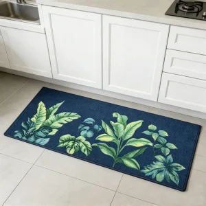 Polyester Printed Kitchen Mat, Loop Pile, Overlocked
