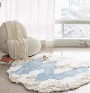 Polyester Small Rug for Bedroom, Vanity, Dressing Table, Living Room, Cloakroom, or Bedside, Anti-Slip Backing