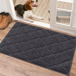 Polyester Tufted Plain Indoor Dirt Trapper Front Porch Welcome Door Mat Anti Slip Machine Washable Entryway Rug
