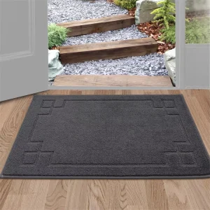 Polyester Tufted Striped Absorbent Anti-Slip PET-Friendly Washable Front Door Mat for Indoor and Outdoor Use