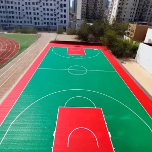 Polypropylene Eco Friendly Outdoor Basketball Court Floor Mat 3X3 Brick Easy Installation for Garden Backyard