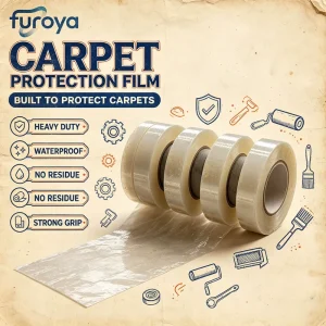 Polythene Plastic Film Roll Self Adhesive Greaseproof Protective Film for Carpet Surface Covering Machine Grade Flooring